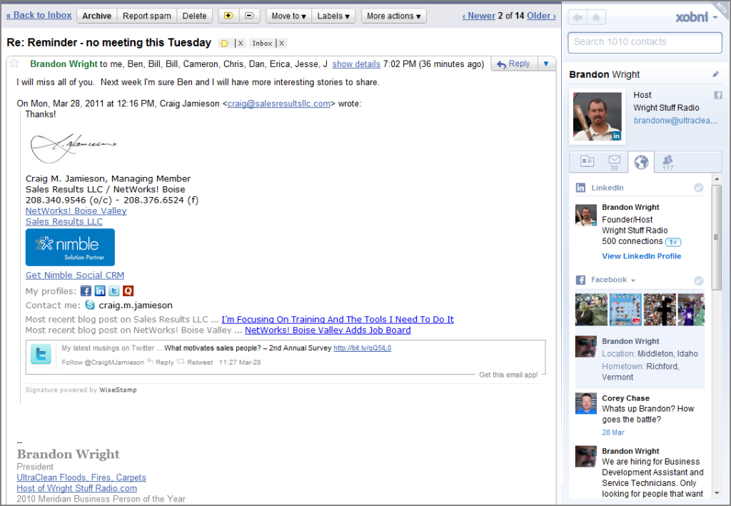 Xobni Gmail
